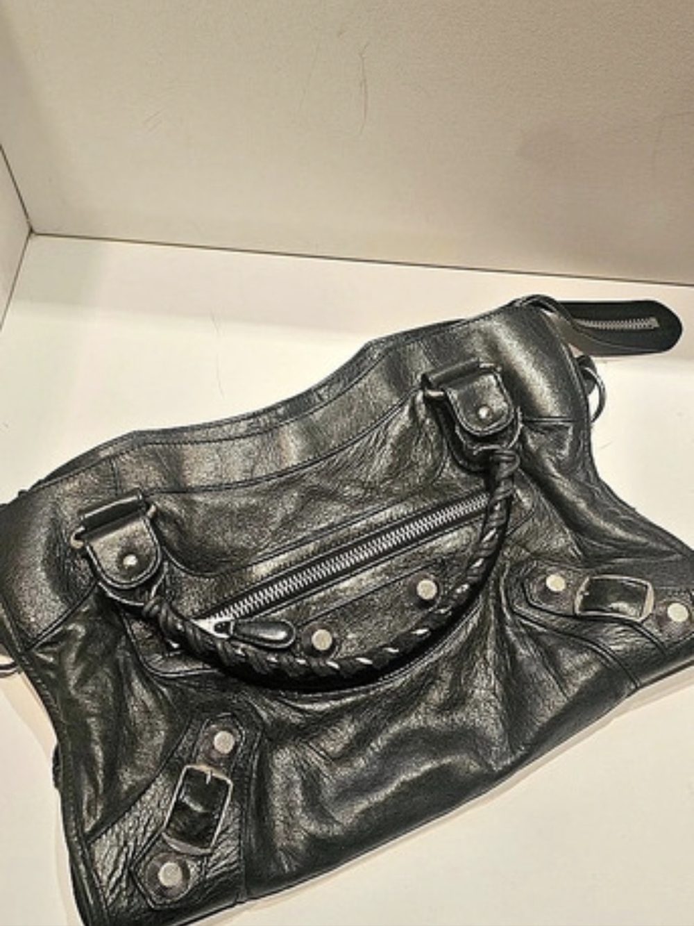 Balenciaga Studded Black Shoulder Bag